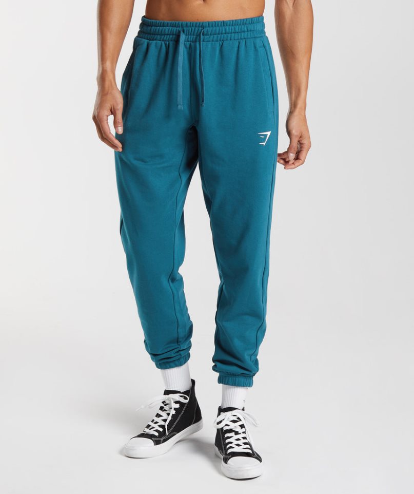 Men\'s Gymshark Essential Oversized Jogger Blue | CA 351AD6